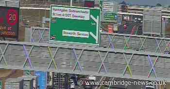 Two vehicles crash on A14 in Cambridgeshire