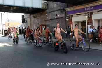 Pictures show naked cyclists in Romford as part of protest