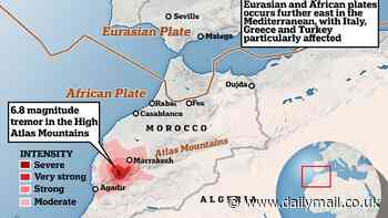 Where did the Morocco earthquake hit? Map reveals the epicentre was in the High Atlas Mountains - as scientists say 6.8 magnitude tremor is the biggest to hit the country in 120 years