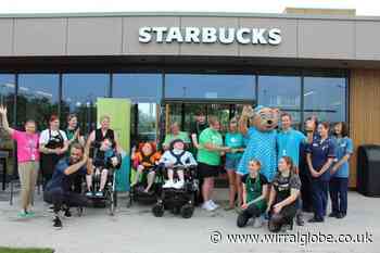 Claire House kids cut opening ribbon for new Wirral Starbucks