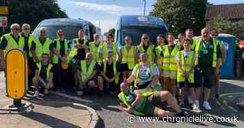 Tonne of clothing discarded at start of Great North Run to raise money for Great North Air Ambulance