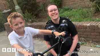 Police officer borrows child's bike to catch suspect in Gosport