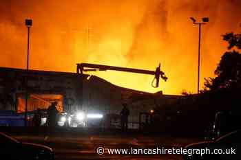 Huge fire breaks out at factory in Blackburn