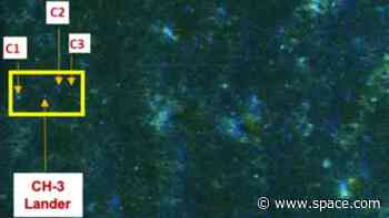 India's Chandrayaan-3 moon lander shines in radar images from lunar orbit (photos)