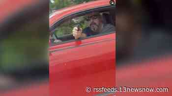 Man facing charges after video shows him pointing gun at driver on I-64 in Newport News