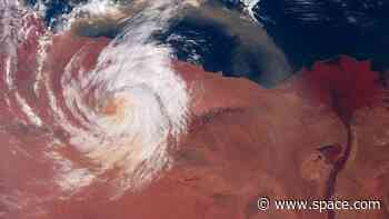 Satellites watch rare, destructive Mediterranean hurricane Daniel swirl above the Sahara (photos)