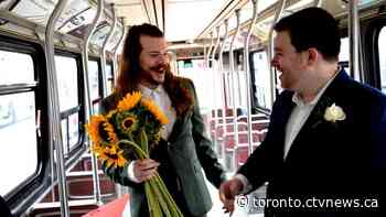 A Toronto couple just got married in a ceremony aboard a decommissioned TTC streetcar