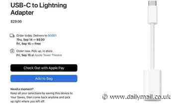 Apple begins selling adaptors, wires and other gizmos just moments after announcing the iPhone 15 and new AirPods will require a NEW charging cord