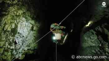 WATCH:  Drone captures moment of American caver's rescue