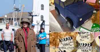 Vera's Brenda Blethyn and ITV co-stars tuck into themed cakes as cast raise money for charity