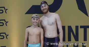 Swimming star Henry, 9, beats Olympic medallist in thrilling race
