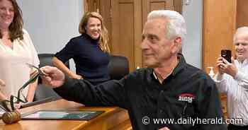 Longtime Northbrook resident Ron Bernardi served with a key to the village