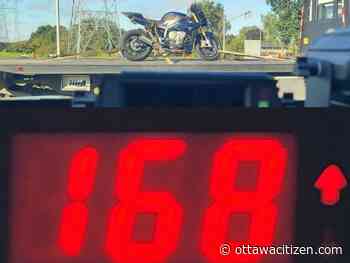 Biker caught doing 168 km/h on Hunt Club hit with stunt-driving ticket