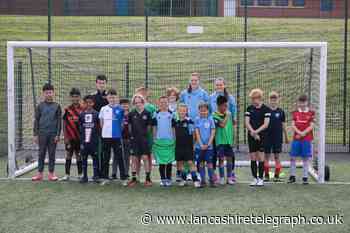 Blackburn Rovers player play crossbar challenge with fans
