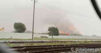 Massive fire breaks out, explosions heard at recycling facility in Saint John, N.B.