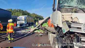 Schwerer Unfall mit zwei Lastwagen auf A2 bei Braunschweig