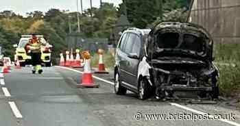 Recap after M4 slip road traffic stopped by car fire