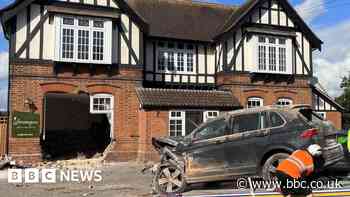 Two taken to hospital after car crashes into Bradfield pub