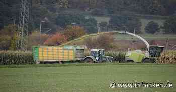 Landkreis Kitzingen: Maishäcksler sorgt für Stromausfall - Mast "erheblich beschädigt"