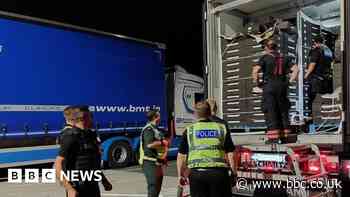 Woman and children found from refrigerated lorry near Cambridge