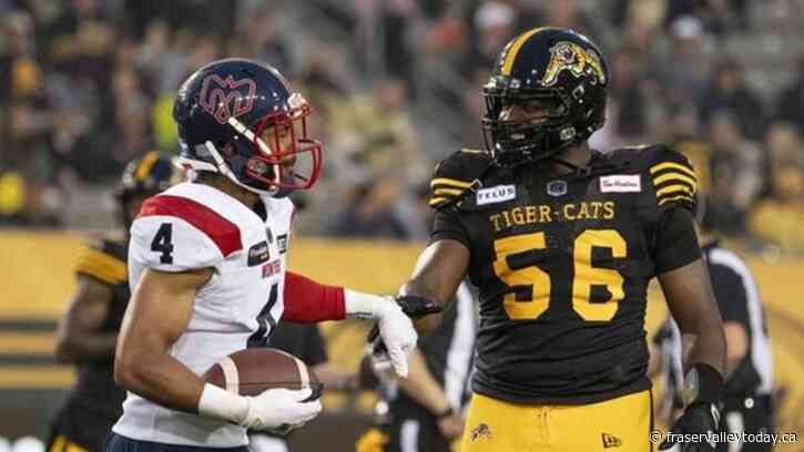Veteran defensive lineman Ja’Gared Davis returns to Ticats lineup versus Bombers