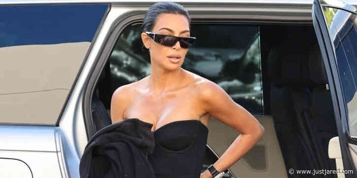 Kim Kardashian Dresses Up Her Casual Style With Strapless Bodysuit For Youth Basketball Game
