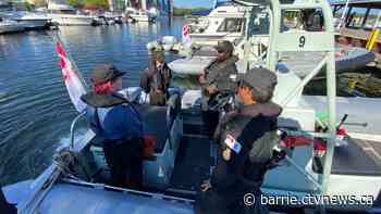 HMCS York navy members training in Midland