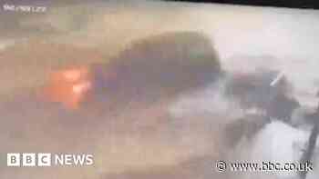 Libya flooding: CCTV shows cars swept away in Derna