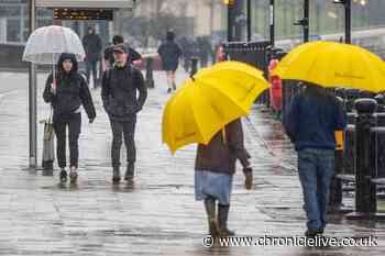 Heavy overnight downpours expected to hit North East