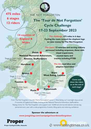 Charity cyclists start their marathon ride from Hanwell