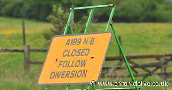 Two-vehicle collision closes northbound section of major Northumberland road