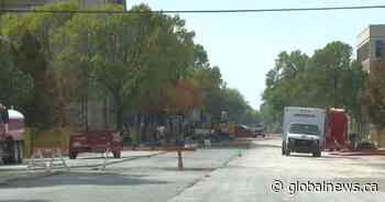 Road construction rolls on in downtown Lethbridge