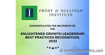 Frost and Sullivan Institute Honors Sustainability and Growth Trailblazers with Enlightened Growth Leadership Awards, 2023