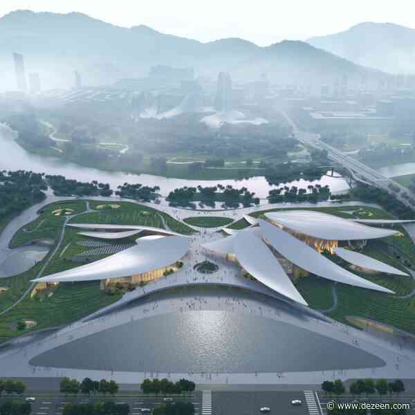 MAD designs bamboo leaf-roofs for Anji Culture and Art Center