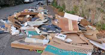 Pedestrians and cyclists forced to dodge traffic after rubbish left strewn across pavement