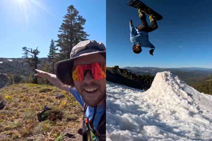 Snowboarder Documents Mission To Slide On Snow In The Middle Of September