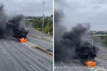 A282 Dartford Crossing: Video shows huge car fire