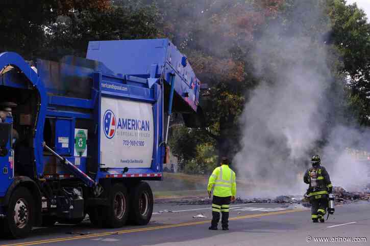 Heads up: There’s a flaming pile of trash in the middle of Wilson Blvd