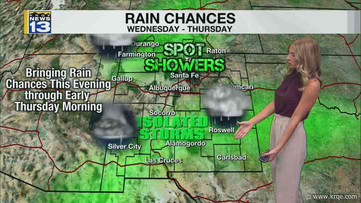 Cloudier with spotty rain returning to New Mexico