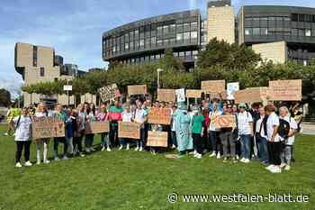 KHWE-Mitarbeiter aus dem Kreis Höxter protestieren in Düsseldorf