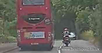 Video shows motorbike narrowly avoiding head-on collision in clip of 'poor driving'