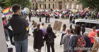 Hundreds of people gather in Fredericton to support New Brunswick’s new Policy 713