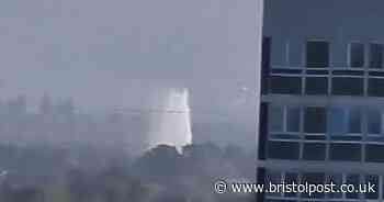 Huge waterspout at West County airport after leak