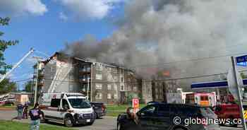 Firefighters battling large structure fire on Fredericton’s north side