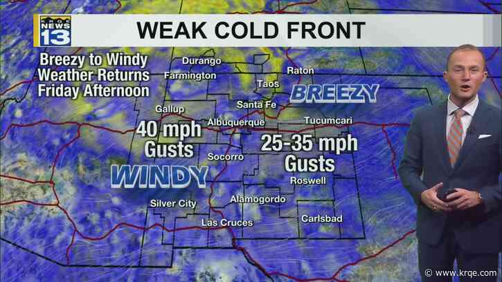 Drier, windier weather returns Friday