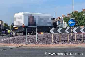 Two arrested after pig heads pinned to pub and van driven onto Great North Run route