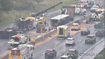 I-55 in Plainfield closed after crash involving ham-hauling semi; delays expected, ham everywhere