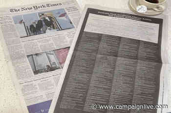Australia shamed in full-page New York Times ad over climate change inaction