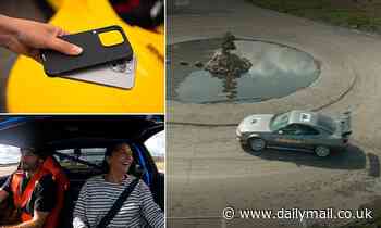 iPhone 15 Pro is put to the ultimate test: Watch the moment Apple's £1,499 flagship smartphone is launched from a highspeed drift car - and miraculously survives the drop