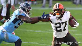 Back with Browns, RB Hunt to play against Titans